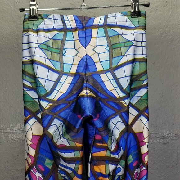 BlackMilk Leggings Women's Small Stained Glass Owl Mosaic 7/8 Pull-On Stretch - Picture 7 of 16